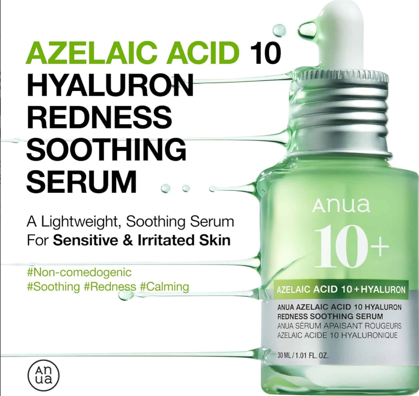 ANUA Azelaic Acid 10% + Hyaluron Redness Soothing Serum