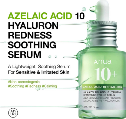 ANUA Azelaic Acid 10% + Hyaluron Redness Soothing Serum